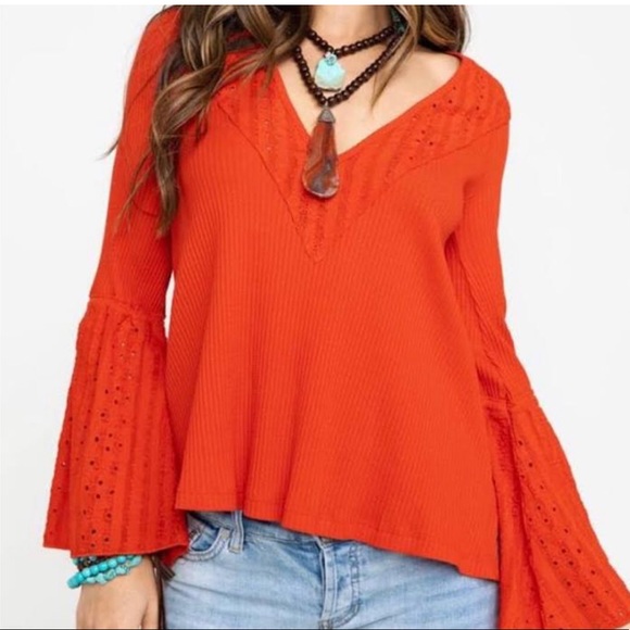 Free People Tops - Free People Vermillion Boho Top Size M NWT